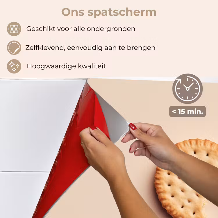 Koekje - Kruimels - beige keuken achterwand spatscherm klein -spatscherm_NL