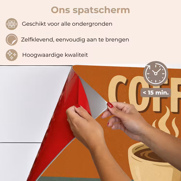 Koffie - Kop - Vintage - Quote keuken achterwand spatscherm klein -spatscherm_NL