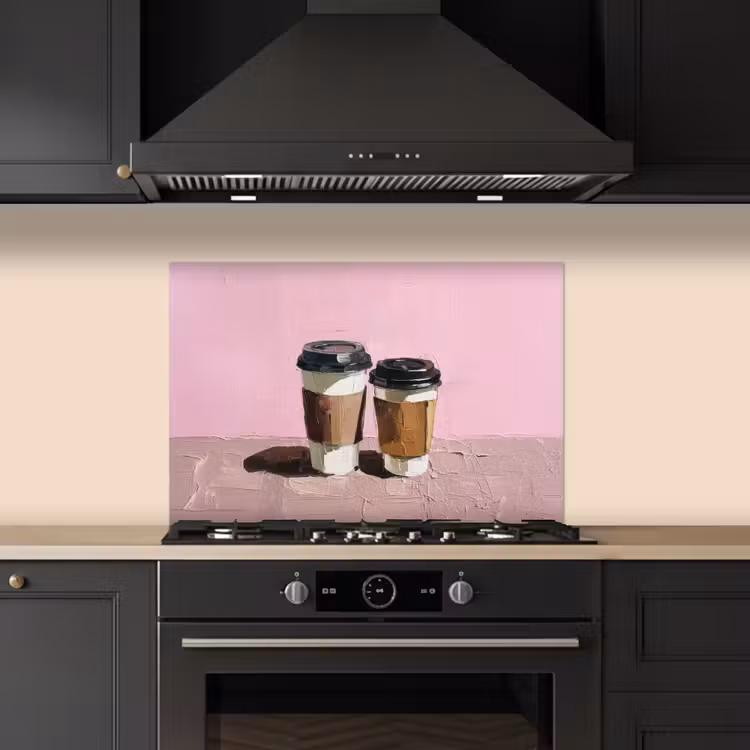 Koffiebekers - Deksel - Verf - Textuur keuken achterwand spatscherm klein -sfeer1