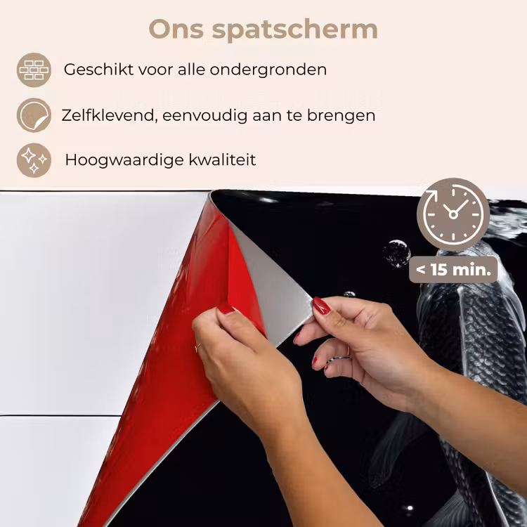 Koi - Vissen - Water - Zwart keuken achterwand spatscherm klein -spatscherm_NL