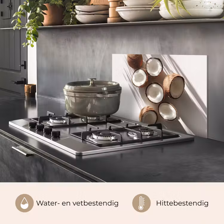Kokosnoten - Bruin - Shaduw keuken achterwand spatscherm klein -usp_NL
