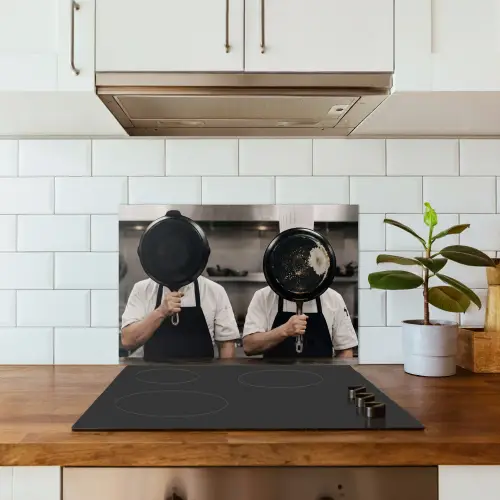 Koks - Koekenpannen - Keuken keuken achterwand spatscherm klein -sfeer2