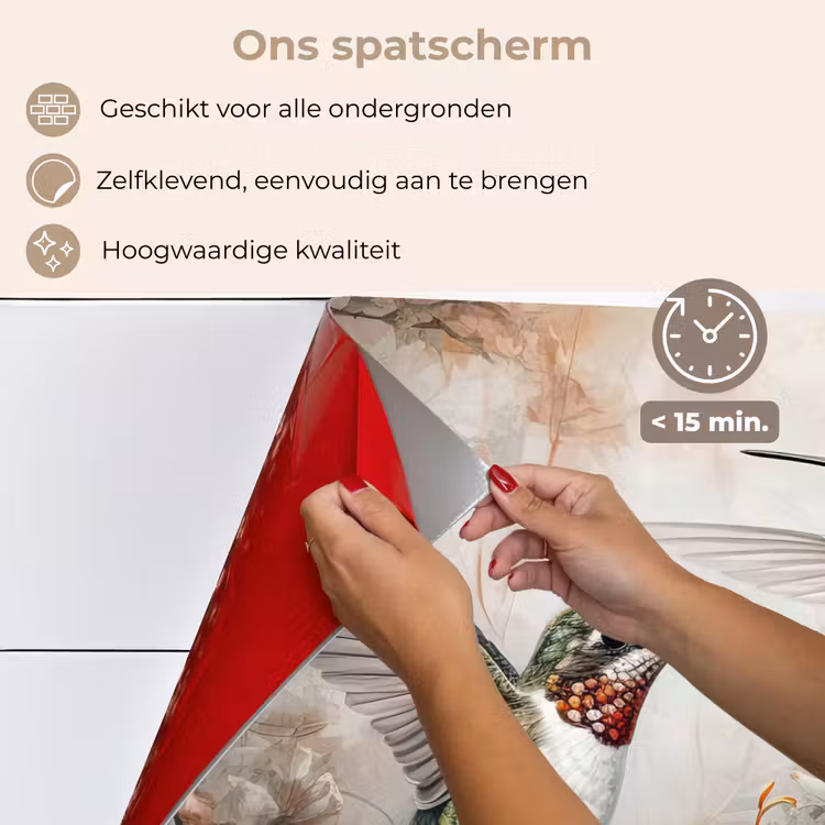 Kolibrie - Vogels - Bloemen - Planten keuken achterwand spatscherm klein -spatscherm_NL