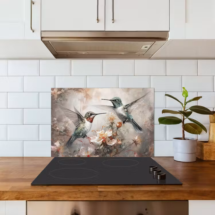Kolibrie - Vogels - Bloemen - Planten keuken achterwand spatscherm klein -sfeer2