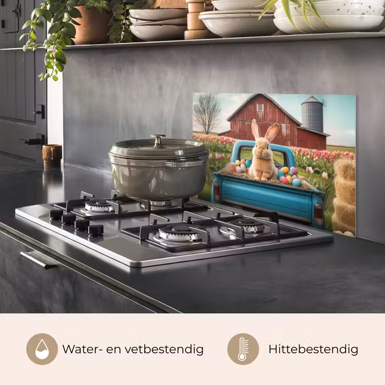Konijn - Boerderij - Eieren keuken achterwand spatscherm klein -usp_NL