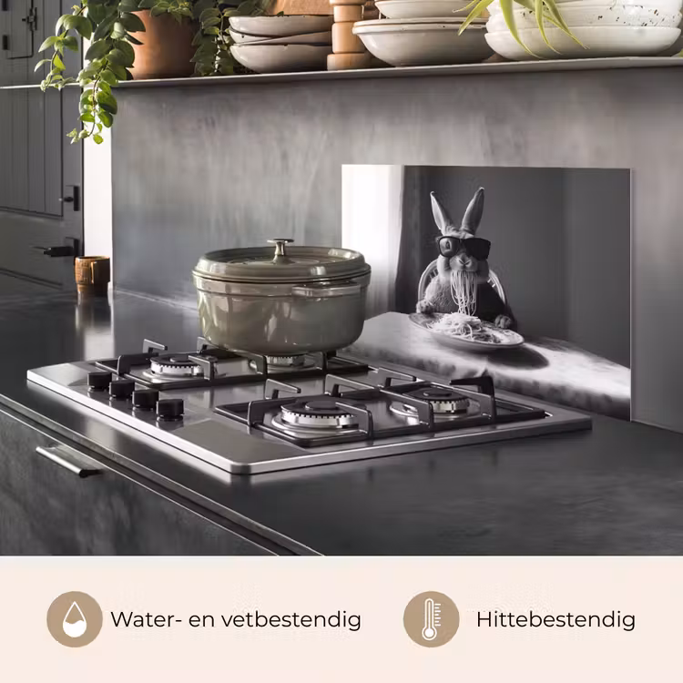 Konijn - Bunny - Zonnebril - Tafelkleed - Pasta - Schattig keuken achterwand spatscherm klein -usp_NL