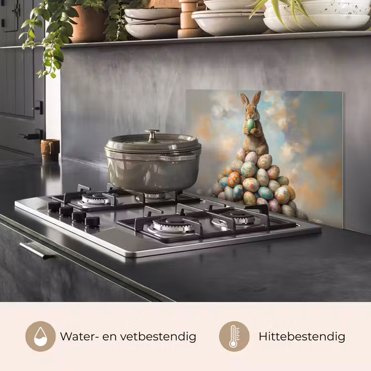 Konijn - Eieren - Kleurrijk keuken achterwand spatscherm klein -usp_NL