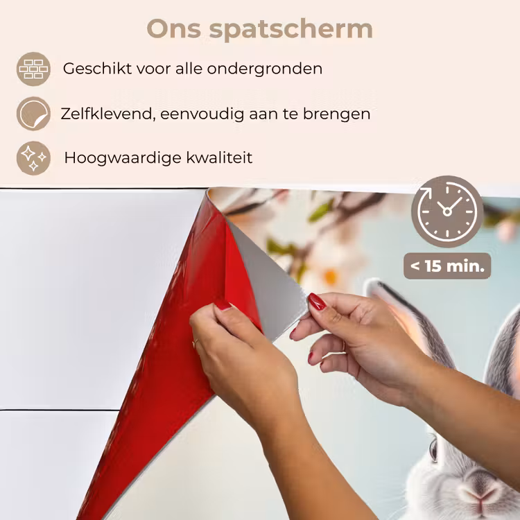 Konijn - Eieren - Mand keuken achterwand spatscherm klein -spatscherm_NL