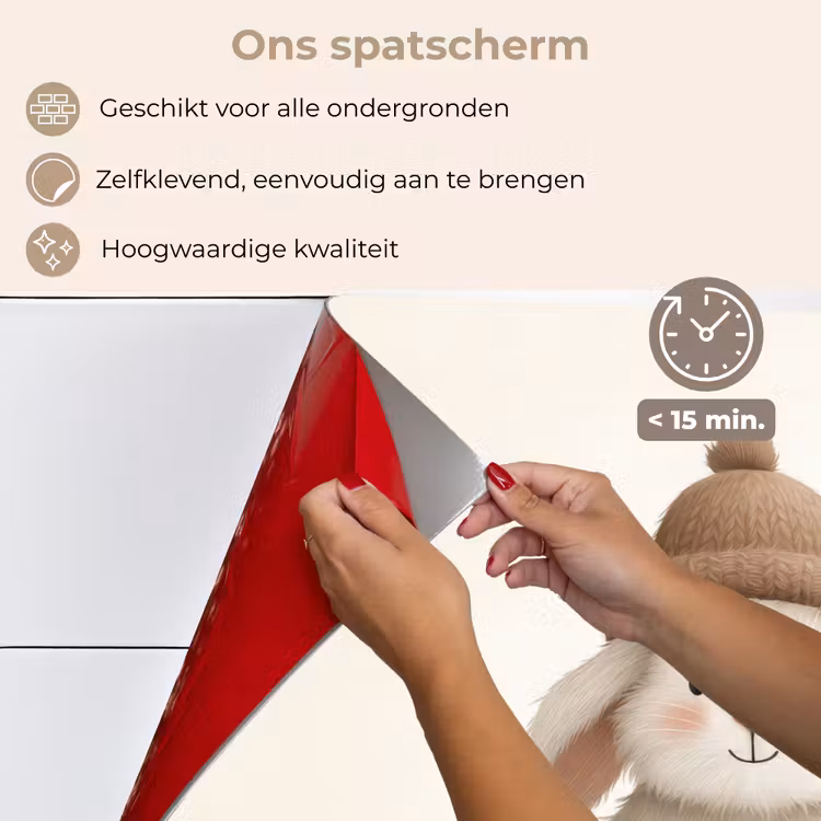Konijn - Muts - Oren - Beige keuken achterwand spatscherm klein -spatscherm_NL