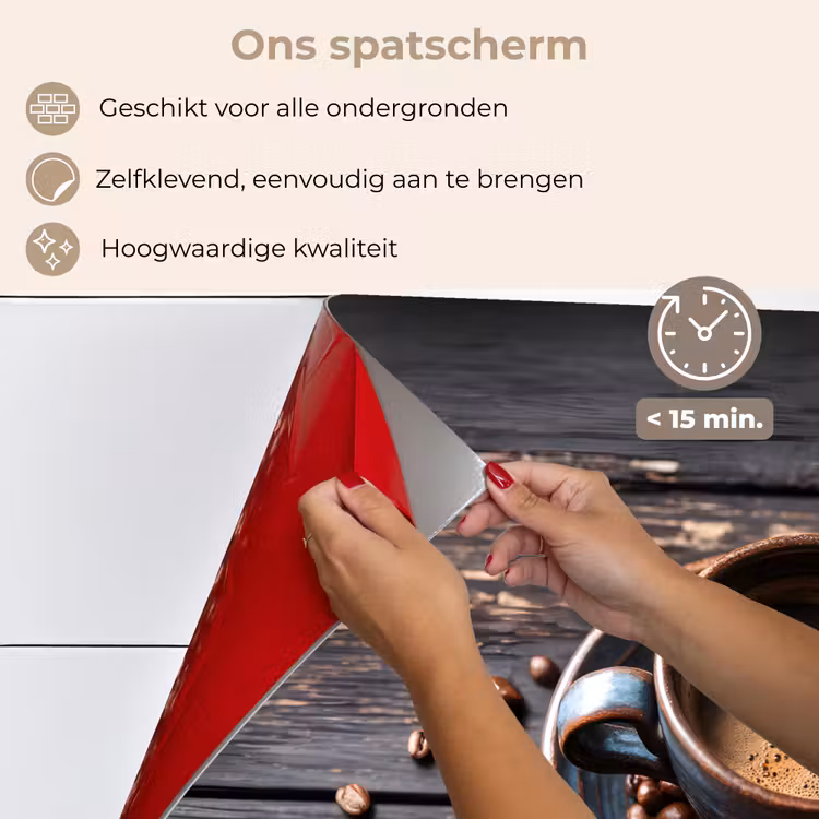 Kop - Koffie - Hout - Bonen keuken achterwand spatscherm klein -spatscherm_NL