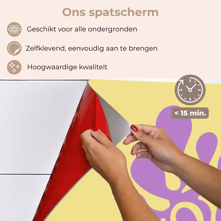 Koraal - Cirkel - Abstract - Geel keuken achterwand spatscherm klein -spatscherm_NL