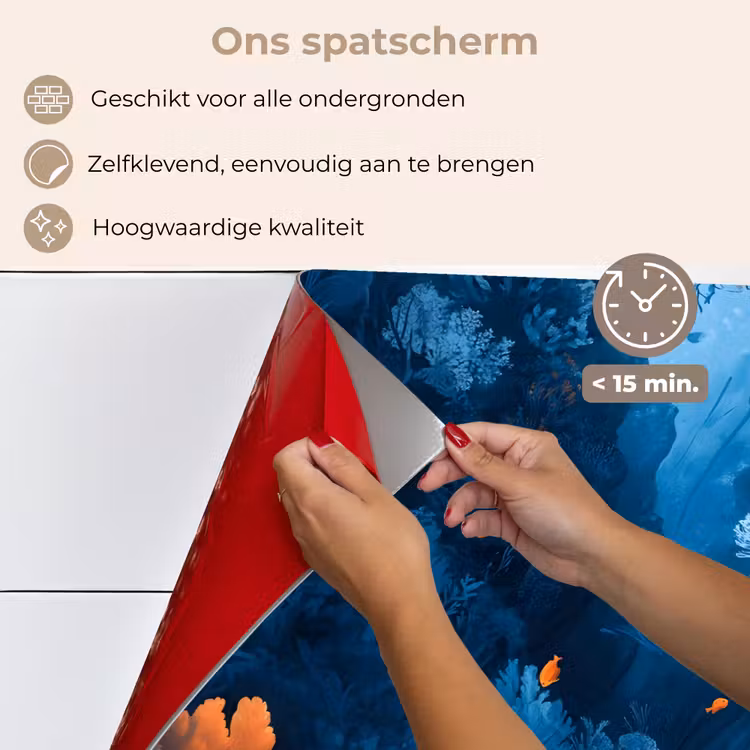 Koraalrif - Vissen - Oceaan - Blauw keuken achterwand spatscherm klein -spatscherm_NL