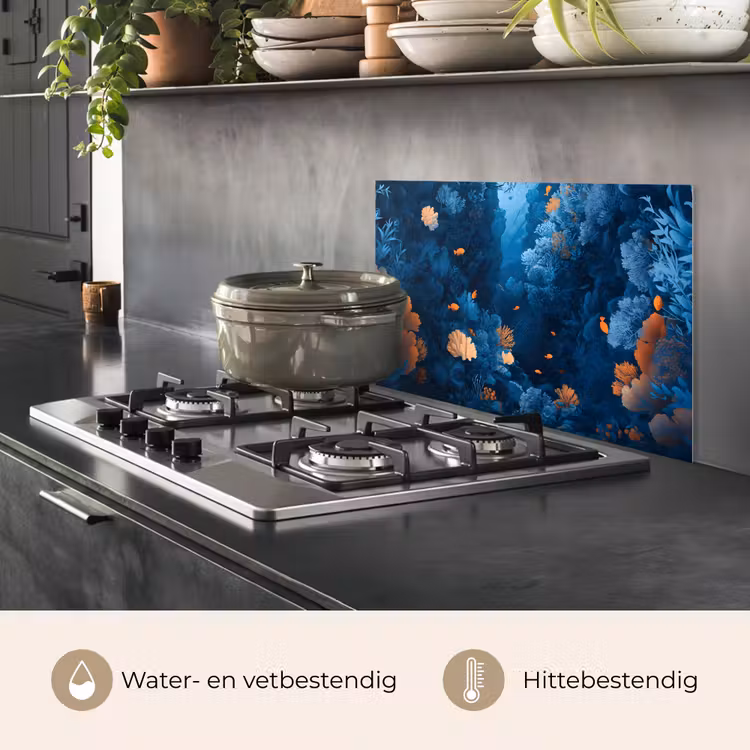 Koraalrif - Vissen - Oceaan - Blauw keuken achterwand spatscherm klein -usp_NL