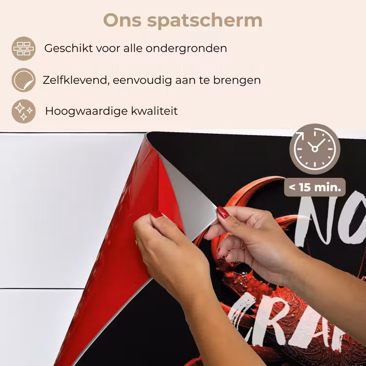 Krab - Rood - Tekst - Zwart keuken achterwand spatscherm klein -spatscherm_NL