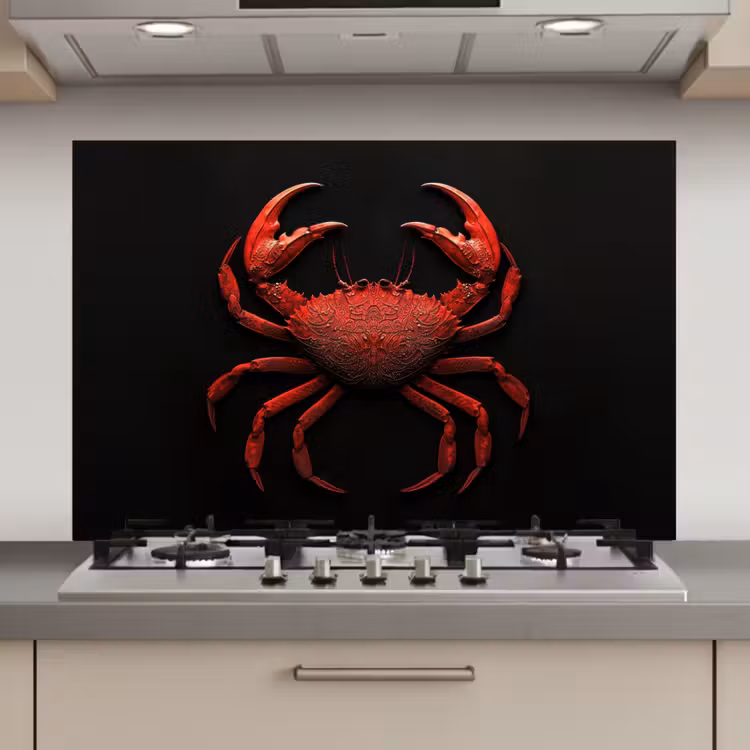 Krab - Rood - Vissen - Schaaldieren keuken achterwand spatscherm klein -3d_website