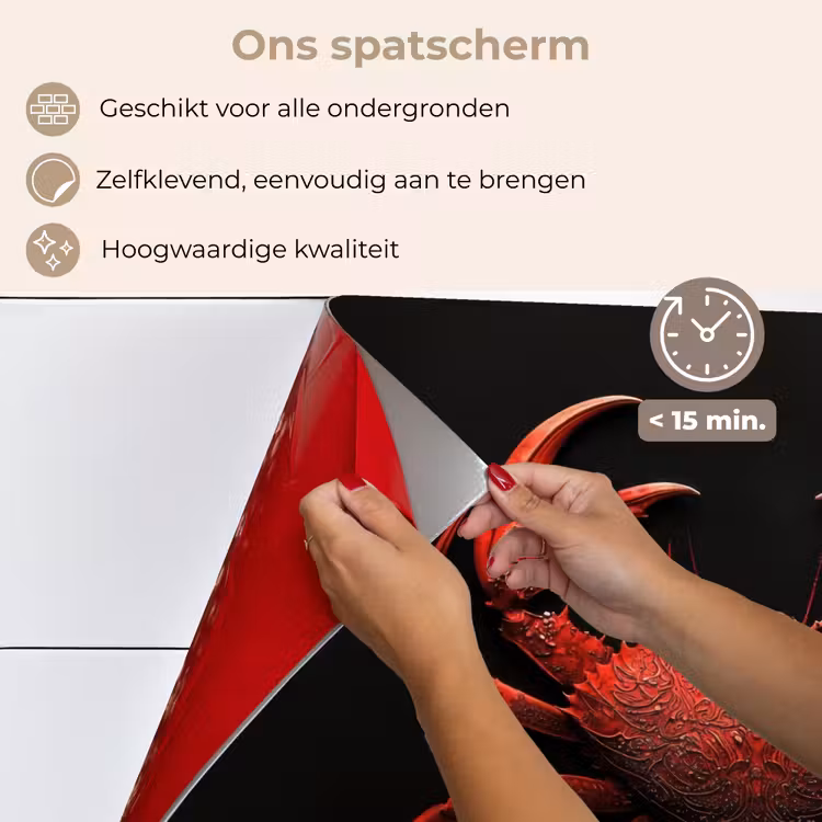 Krab - Rood - Vissen - Schaaldieren keuken achterwand spatscherm klein -spatscherm_NL
