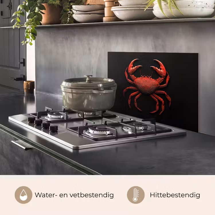 Krab - Rood - Vissen - Schaaldieren keuken achterwand spatscherm klein -usp_NL
