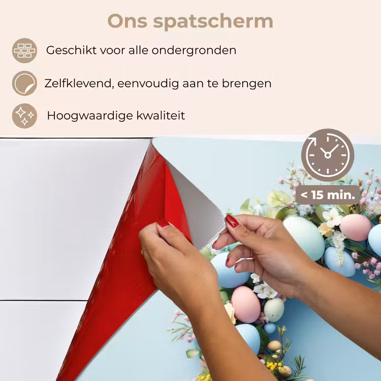 Krans - Eieren - Bloemen keuken achterwand spatscherm klein -spatscherm_NL