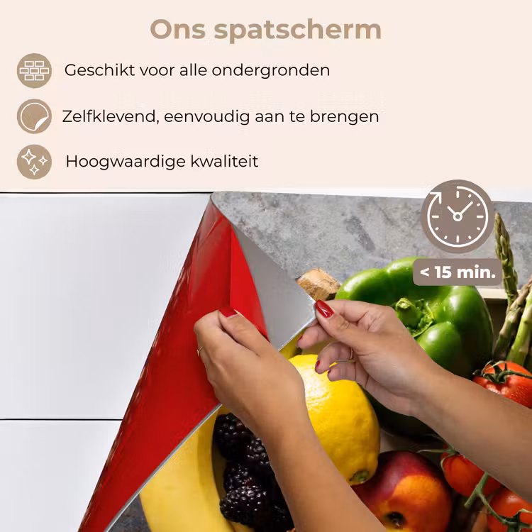 Krat - Fruit - Regenboog keuken achterwand spatscherm klein -spatscherm_NL