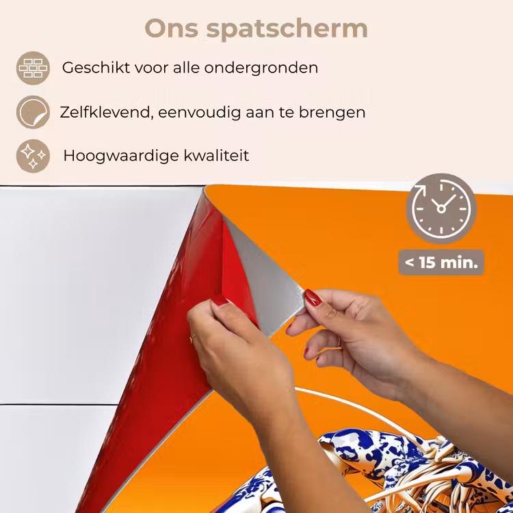 Kreeft - Delftsblauw - Schild - Stoer - Oranje keuken achterwand spatscherm klein -spatscherm_NL