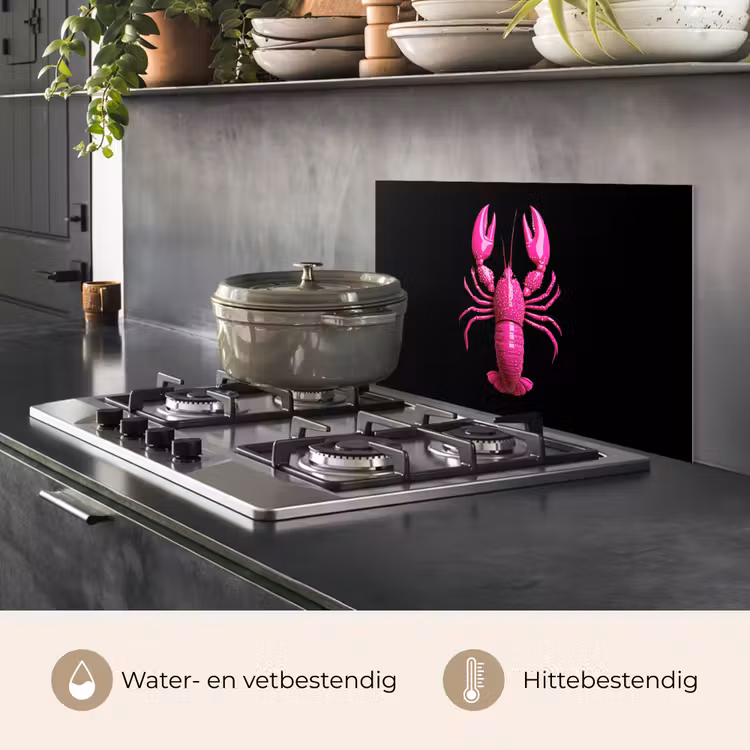 Kreeft - Felroze - Stippen - Opvallend keuken achterwand spatscherm klein -usp_NL