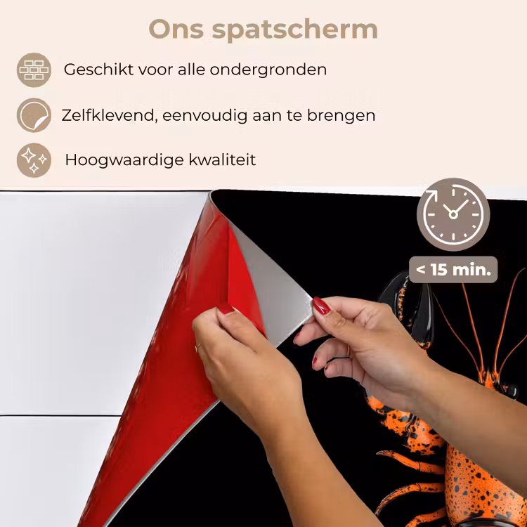 Kreeft - Oranje - Zwart - Modern keuken achterwand spatscherm klein -spatscherm_NL