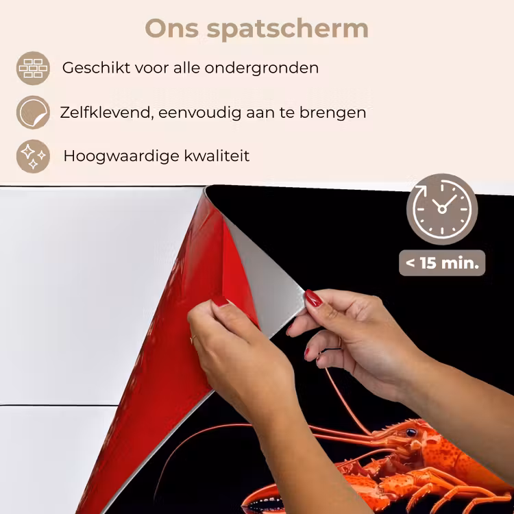 Kreeft - Oranje - Zwart - Opvallend keuken achterwand spatscherm klein -spatscherm_NL
