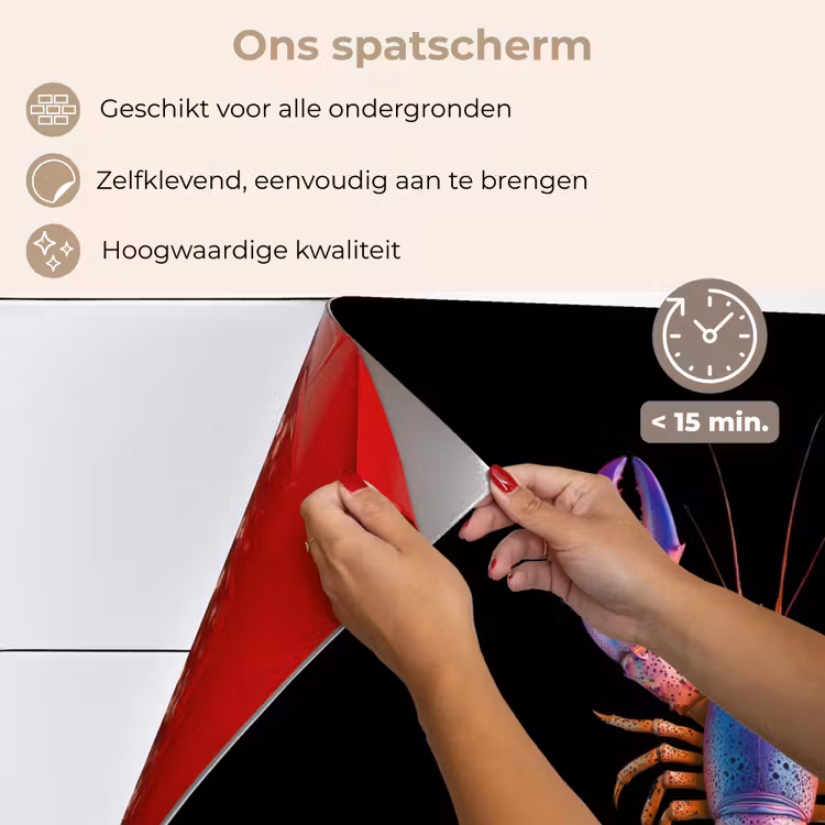 Kreeft - Paars - Roze - Zwart - Stippen - Lila keuken achterwand spatscherm klein -spatscherm_NL