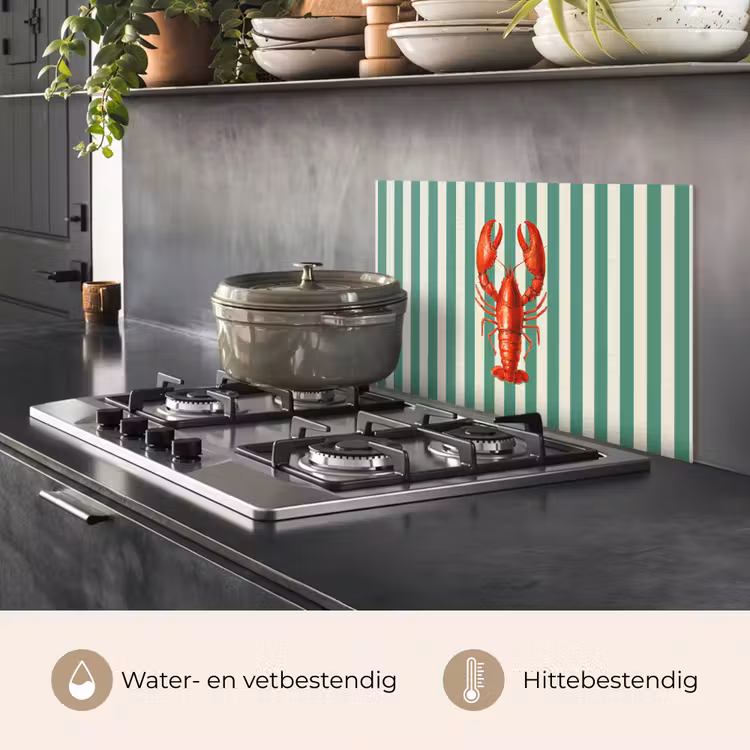 Kreeft - Strepen - Realistisch - Zomers keuken achterwand spatscherm klein -usp_NL