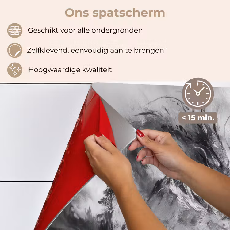 Krijger - Draak - Grijs keuken achterwand spatscherm klein -spatscherm_NL