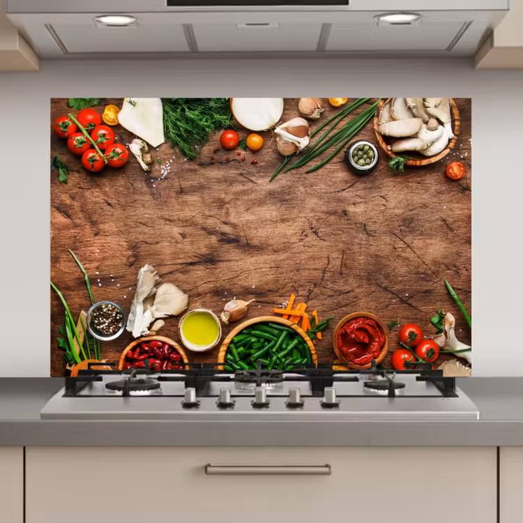 Kruiden - Groente - Rustiek keuken achterwand spatscherm klein -3d_website