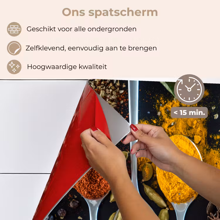 Kruiden - Lepel - Specerijen - Zwart - Keuken keuken achterwand spatscherm klein -spatscherm_NL