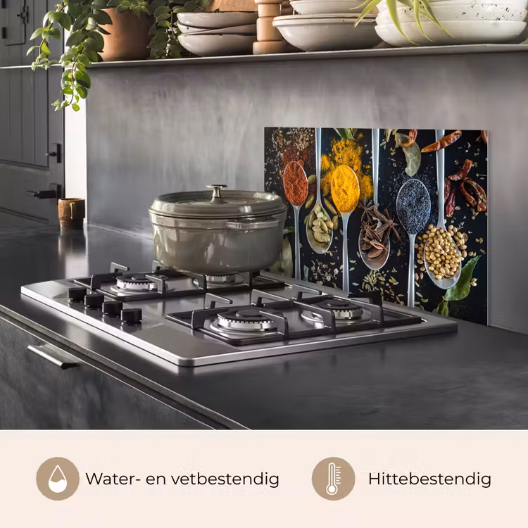 Kruiden - Lepel - Specerijen - Zwart - Keuken keuken achterwand spatscherm klein -usp_NL