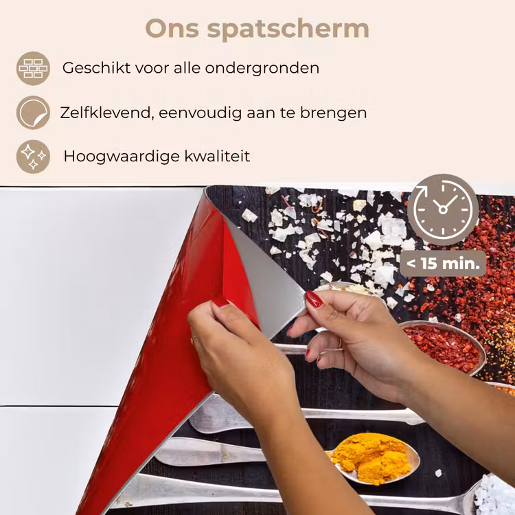 Kruiden - Lepels - Specerijen - Industrieel keuken achterwand spatscherm middel -spatscherm_NL