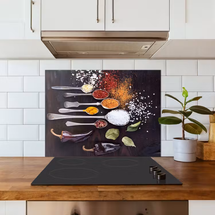 Kruiden - Lepels - Specerijen - Industrieel keuken achterwand spatscherm middel -sfeer2