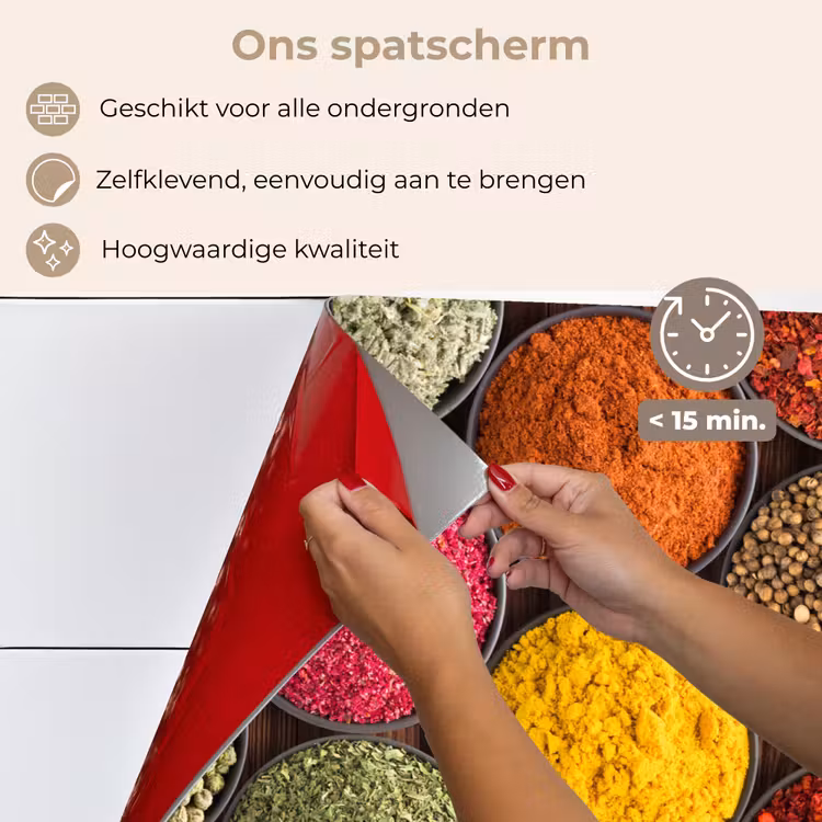 Kruiden - Schaaltjes - Kleurrijk - Textuur keuken achterwand spatscherm klein -spatscherm_NL