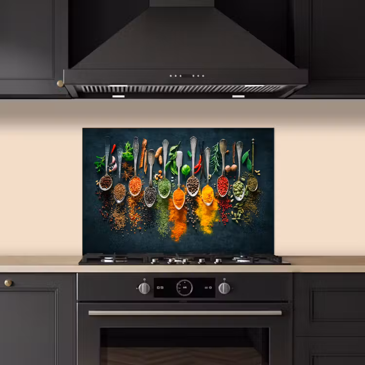 Kruiden - Specerijen - Lepels keuken achterwand spatscherm klein -sfeer1