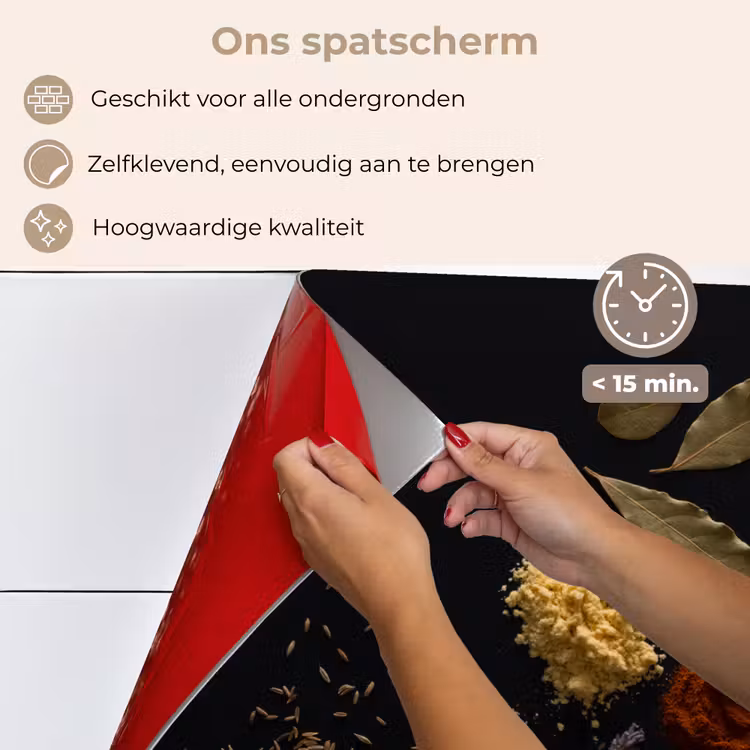 Kruiden - Zwart - Specerijen - Keuken - Koken keuken achterwand spatscherm klein -spatscherm_NL