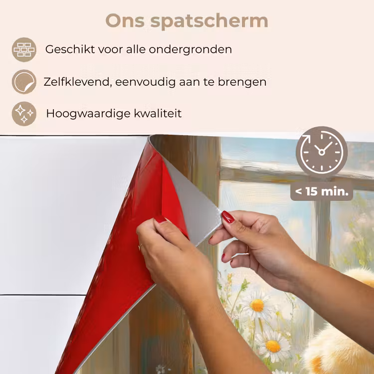 Kuiken - Raam - Paaseieren keuken achterwand spatscherm klein -spatscherm_NL