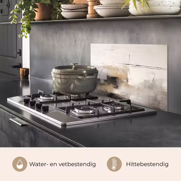 Kunst - Abstract - Grijs - Industrieel keuken achterwand spatscherm klein -usp_NL