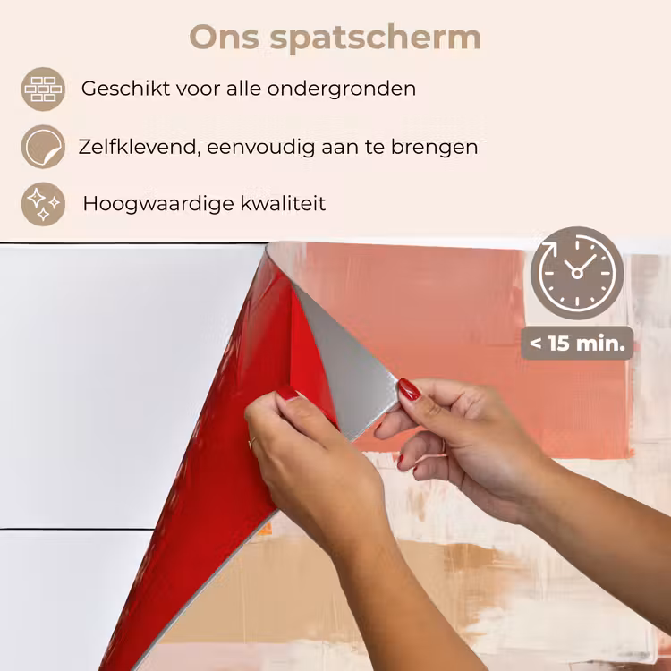 Kunst - Roze - Abstract keuken achterwand spatscherm klein -spatscherm_NL
