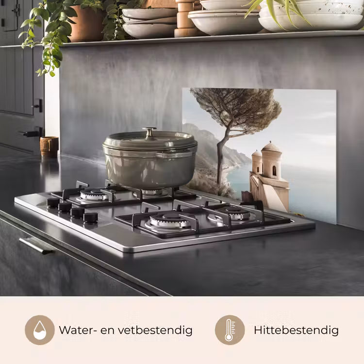 Kust - Klif - Boom - Gebouw keuken achterwand spatscherm klein -usp_NL