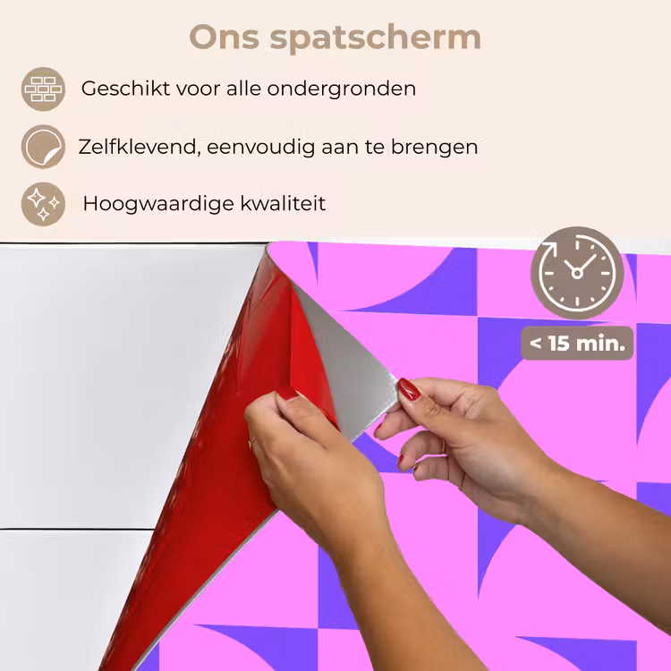 Kwadranten - Paars - Roze - Vierkanten keuken achterwand spatscherm klein 900 -spatscherm_NL
