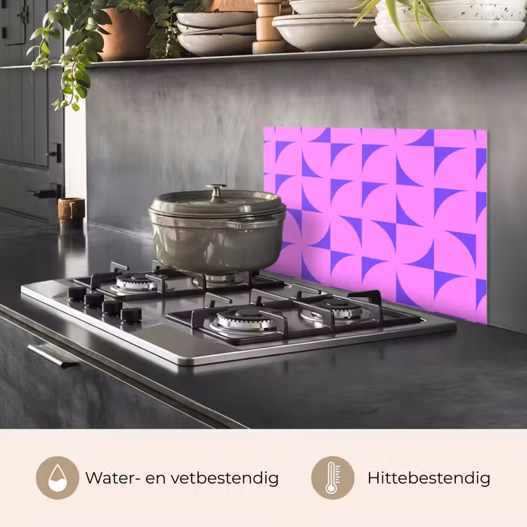 Kwadranten - Paars - Roze - Vierkanten keuken achterwand spatscherm klein 900 -usp_NL