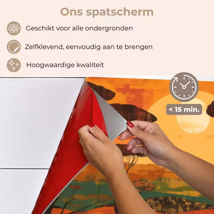 Landschap - Afrikaans - Zon keuken achterwand spatscherm klein -spatscherm_NL