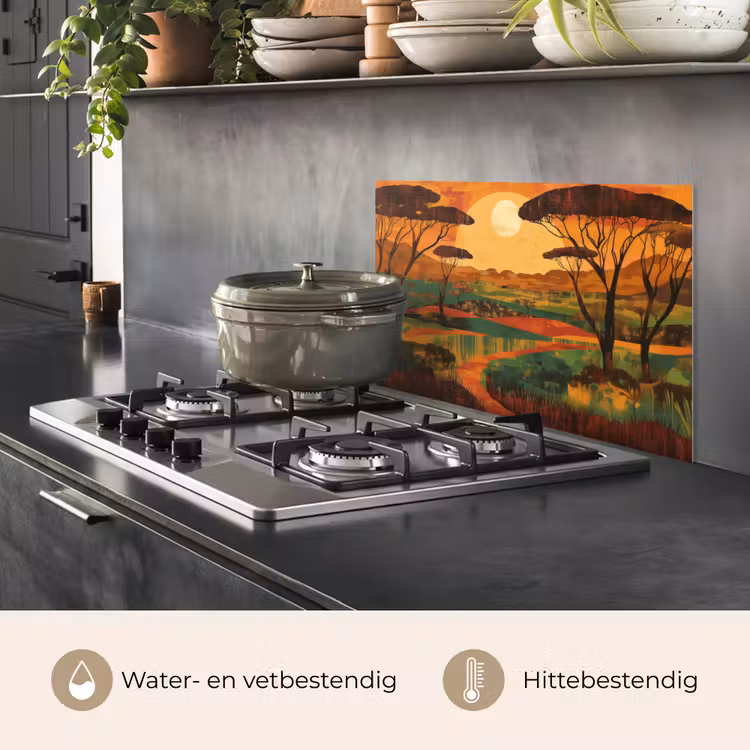 Landschap - Afrikaans - Zon keuken achterwand spatscherm klein -usp_NL