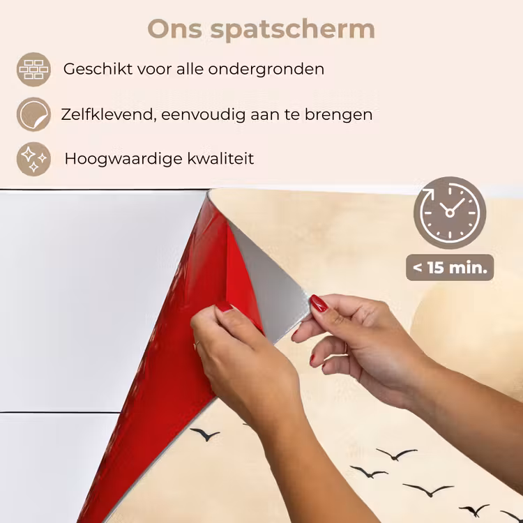 Landschap - Japandi - vogel keuken achterwand spatscherm klein -spatscherm_NL