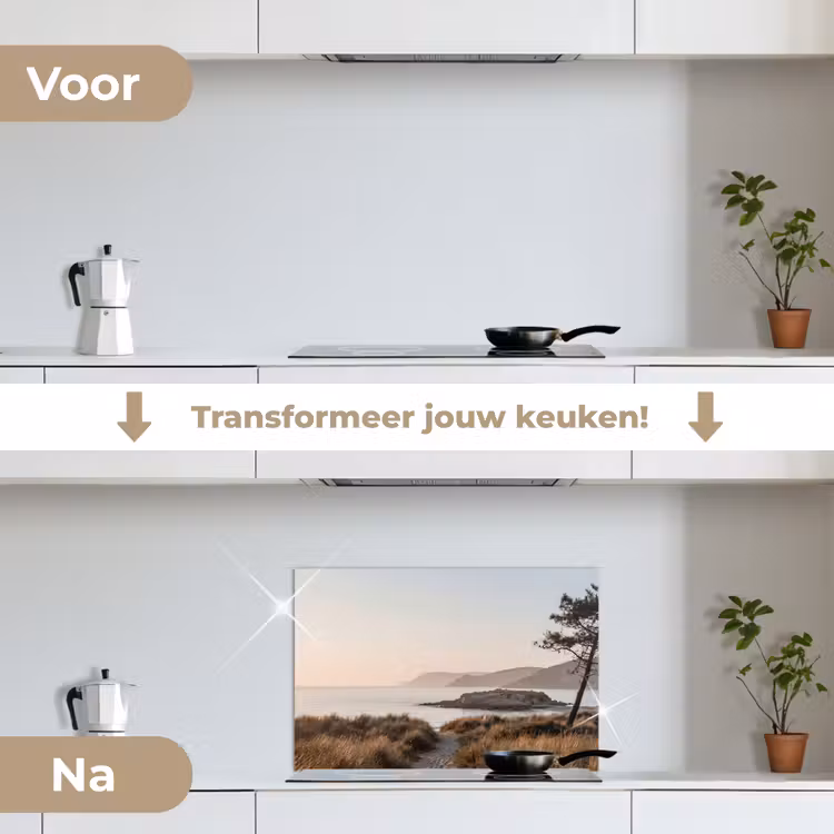 Landschap - Kust - Duinen keuken achterwand spatscherm klein -voor_na_NL