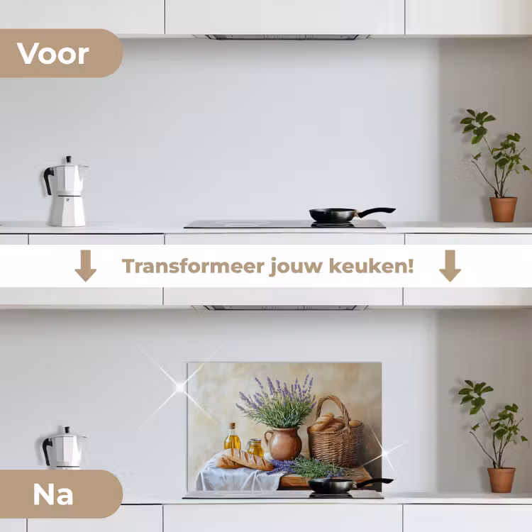 Lavendel - Brood - Stilleven keuken achterwand spatscherm klein -voor_na_NL