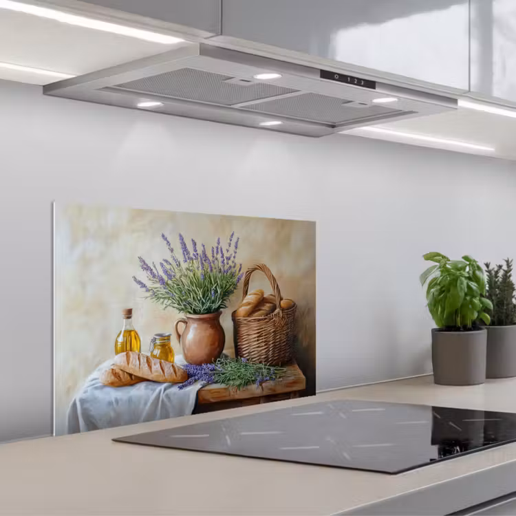 Lavendel - Brood - Stilleven keuken achterwand spatscherm klein -3d_schuin